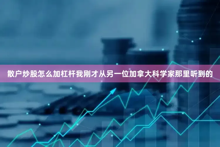 散户炒股怎么加杠杆我刚才从另一位加拿大科学家那里听到的